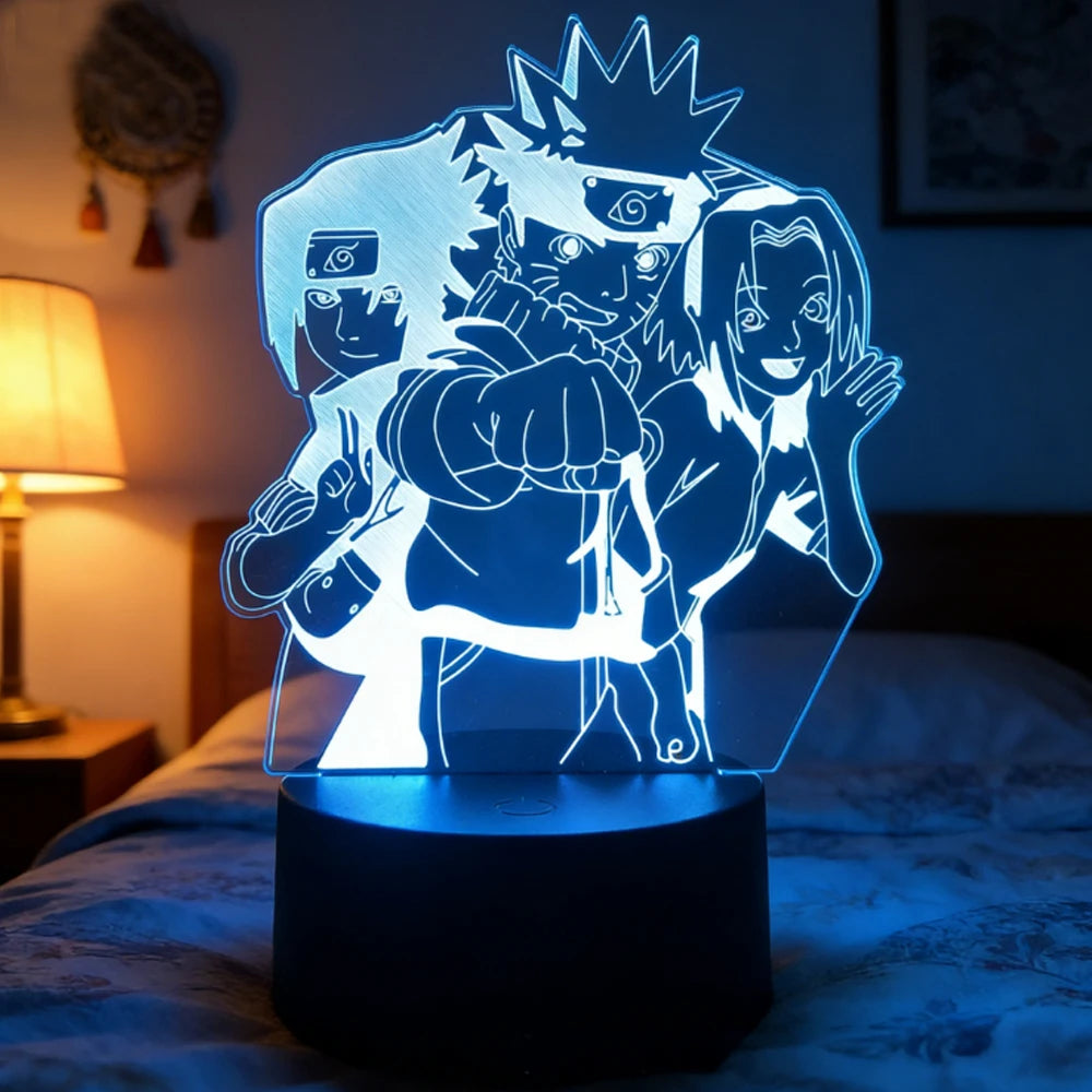 Veilleuse LED 3D Itachi Uchiha, coloris violet