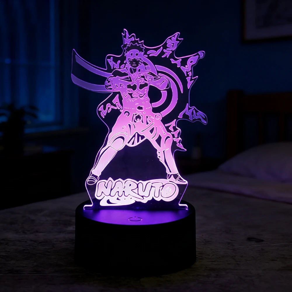Veilleuse LED 3D Itachi Uchiha, détail du visage gravé