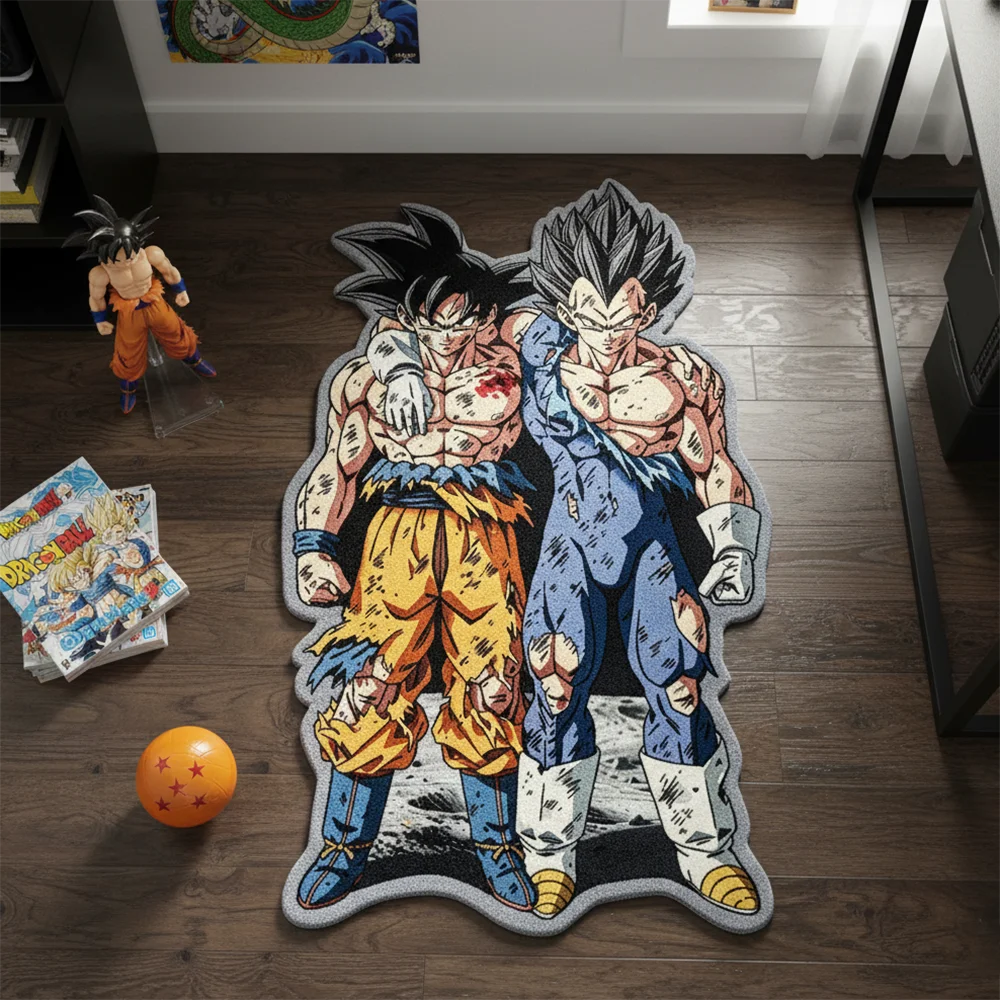 Tapis Dragon Ball Z Goku et Vegeta, détail impression HD