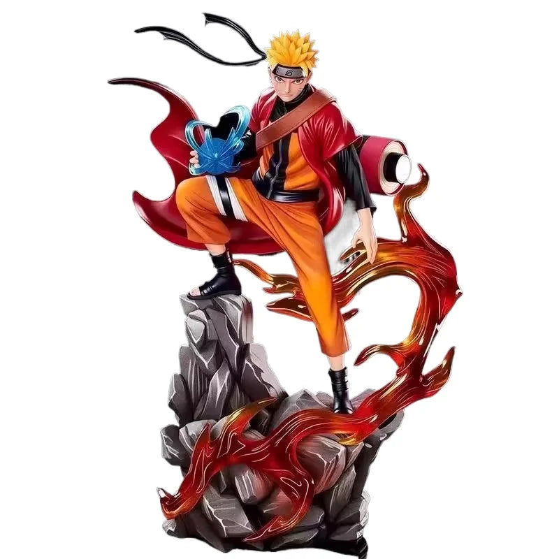 Figurine Naruto et Sasuke, vue de profil