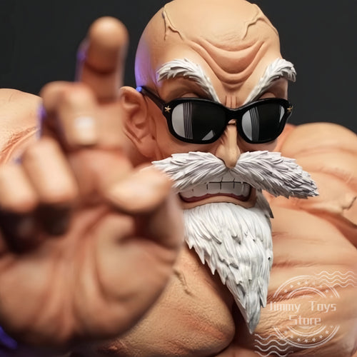 Figurine Maître Roshi et Goku Dragon Ball, vue de profil