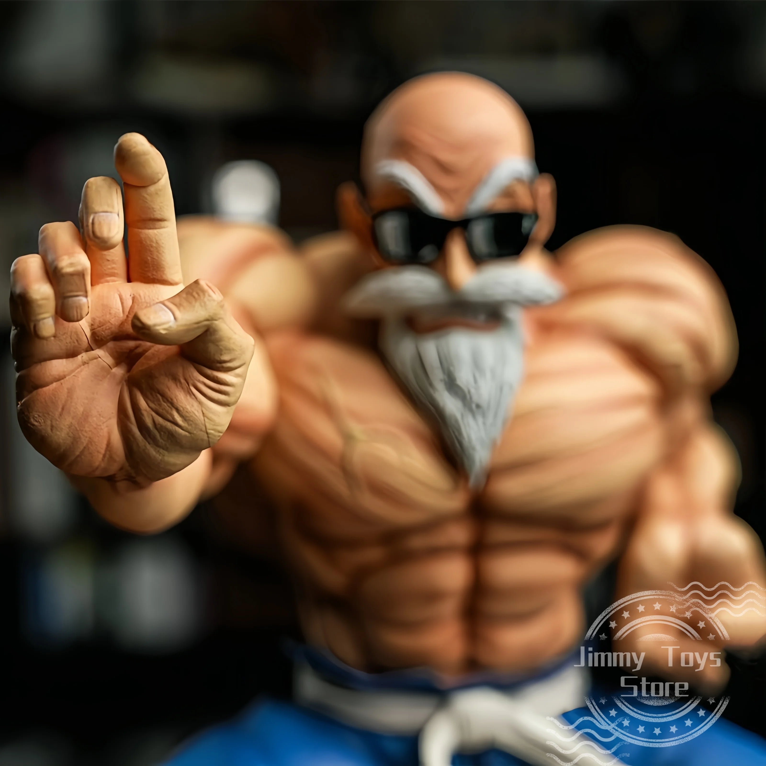 Figurine Maître Roshi et Goku Dragon Ball, détail des visages