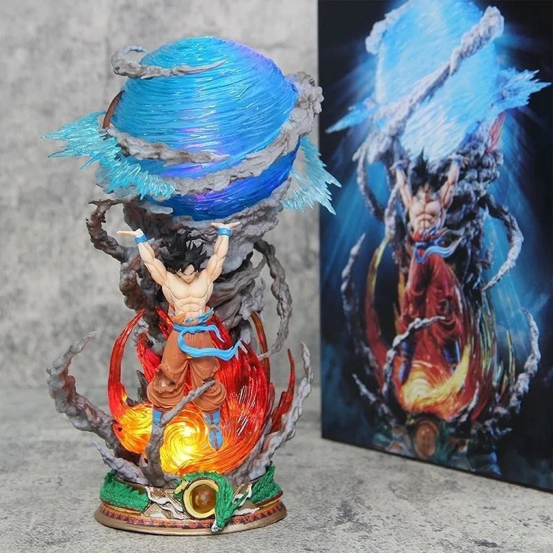 Figurine Dragon Ball Goku, éclairage LED allumé effet Kamehameha
