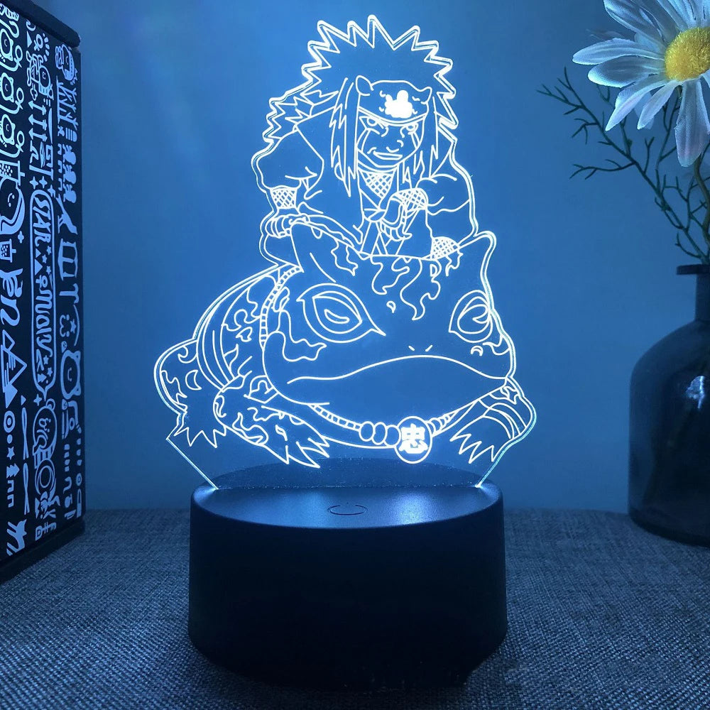 Veilleuse LED 3D Itachi Uchiha, sur bureau la nuit