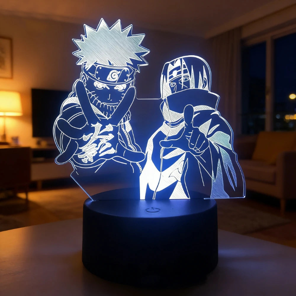 Veilleuse LED 3D Itachi Uchiha, vue de dessus