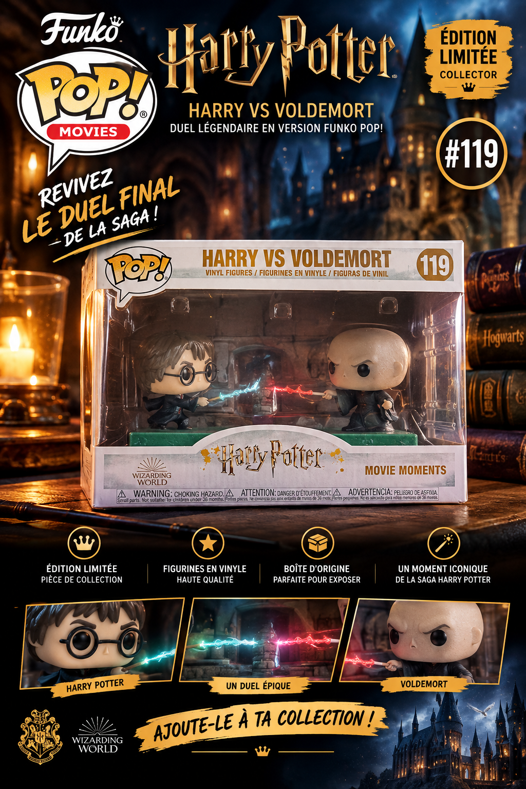 Funko POP! Harry Potter – Harry vs Voldemort #119 | Movie Moments Édition Limitée