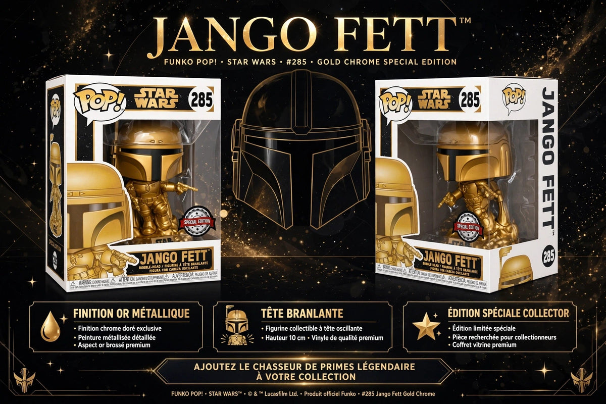 Funko Pop Jango Fett Gold Chrome #285 – visuel promotionnel collector