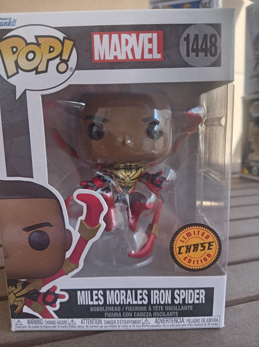 Funko Pop Marvel Miles Morales Iron Spider #1448 Chase - Bobblehead NEUF