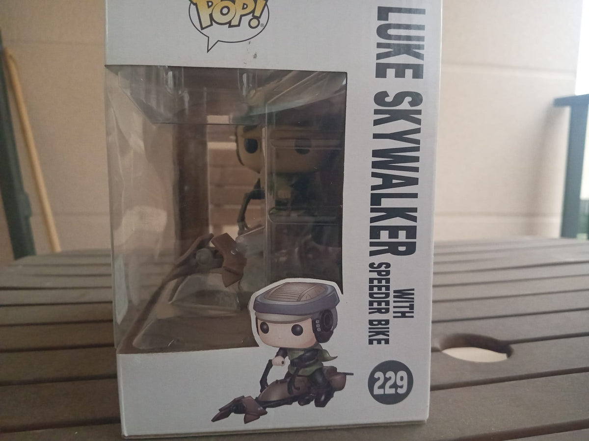 Funko Pop Star Wars 229 Luke Skywalker Speeder Bike CHASE 40e Anniversaire NEUF