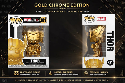 Funko Pop Marvel Studios – Thor Gold Chrome #381 | The First Ten Years