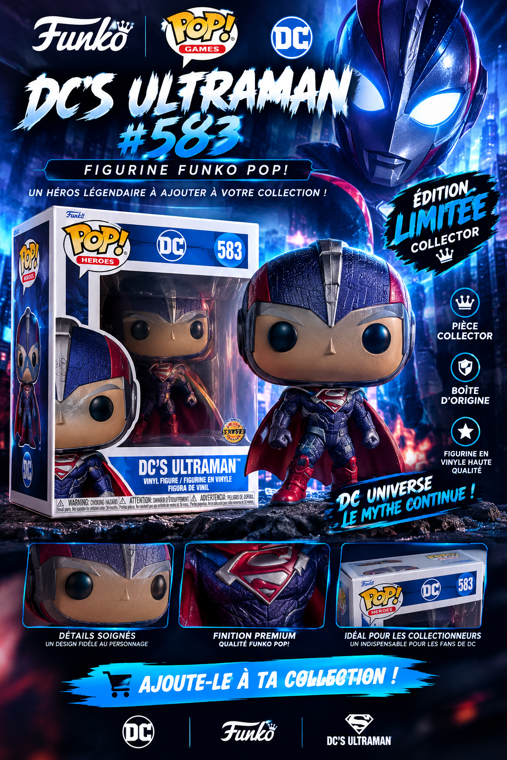 Funko Pop DC's Ultraman #583 Chase - DC Heroes NEUF